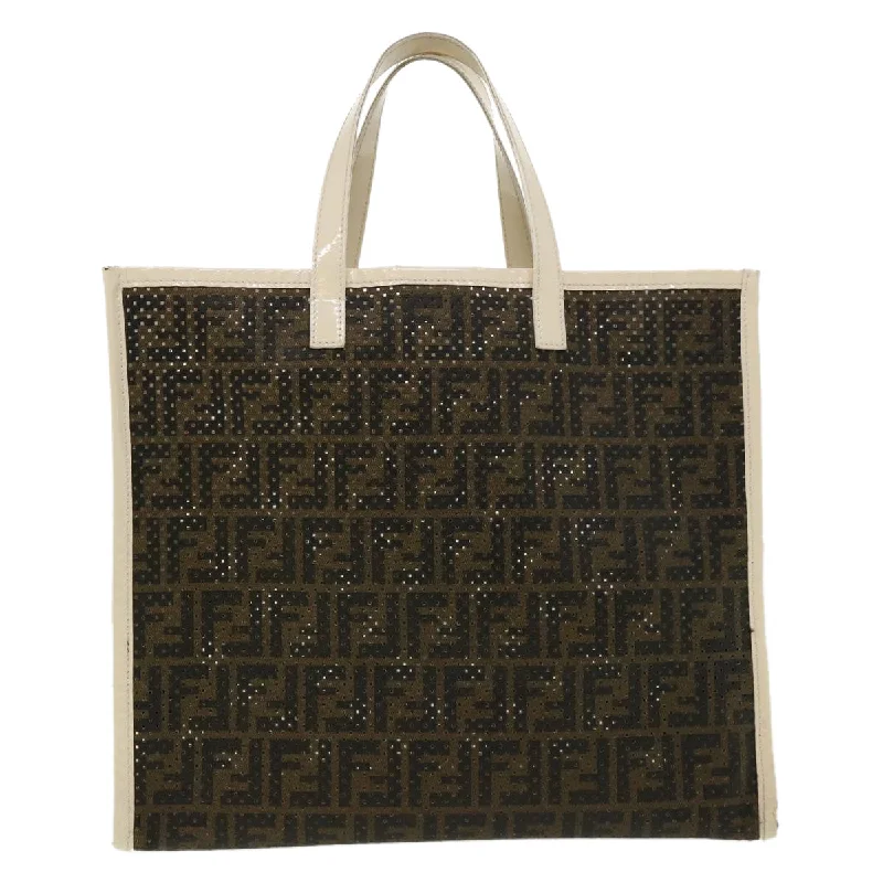 FENDI Zucca Canvas punching Tote Bag Brown  am3208