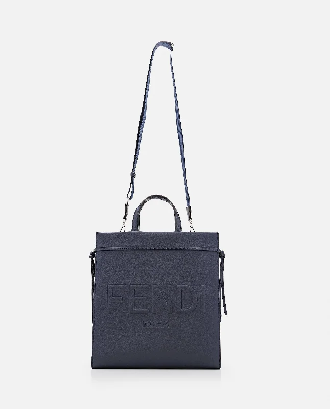 Fendi Men Fendi Leather Tote Bag