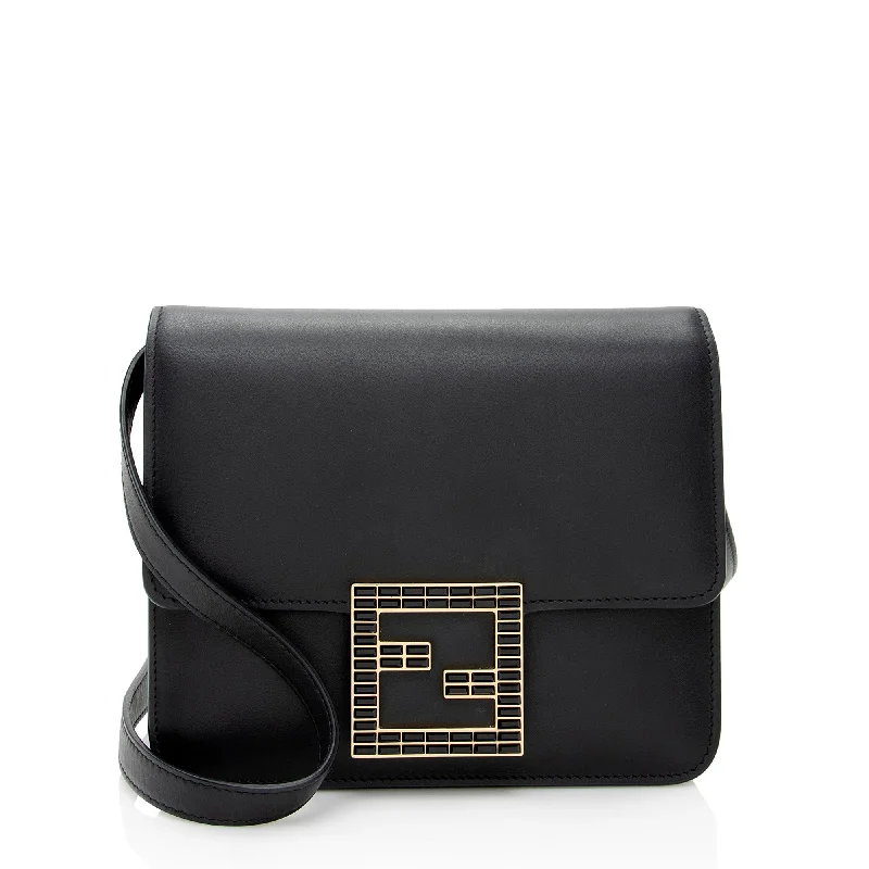 Fendi Calfskin Crystal Fab Small Crossbody Bag