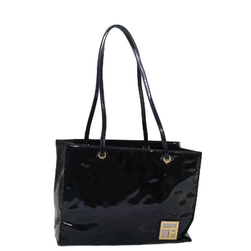 FENDI Tote Bag Enamel Black  bs14475