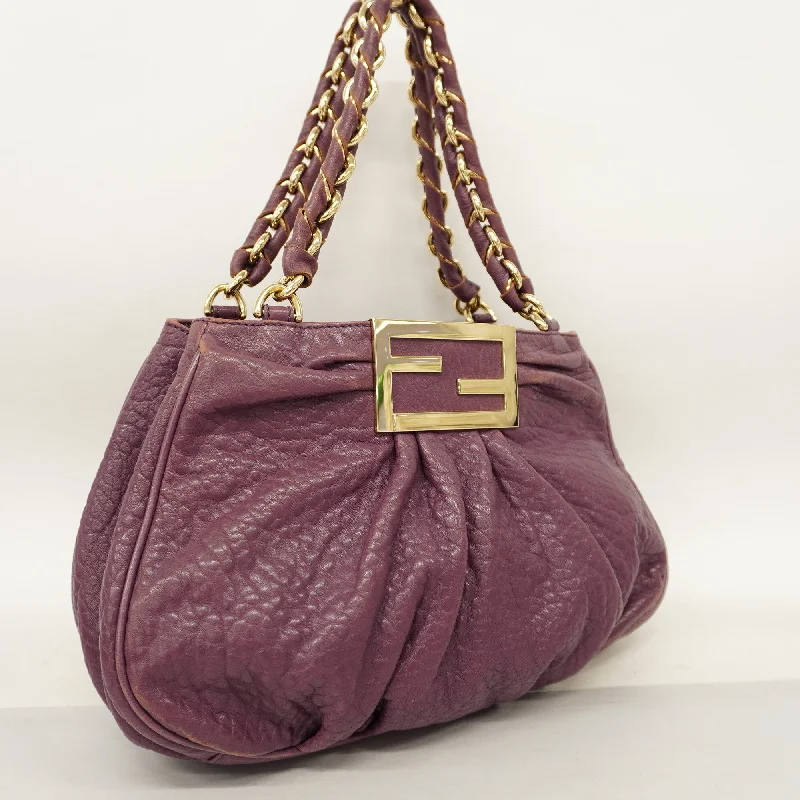 FENDI Tote Bag Women's Leather Tote Bag Purple