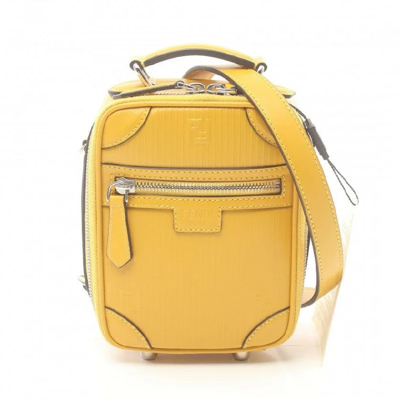 Fendi Leather Trunk Crossbody Bag Yellow Small