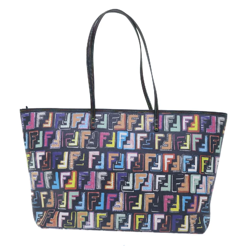 FENDI Zucca Canvas Tote Bag Multicolor 8BH185 Auth yk8065