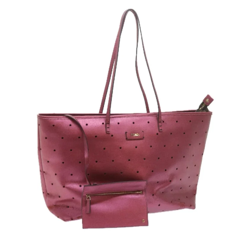 FENDI Tote Bag PVC Leather Pink  bs10480