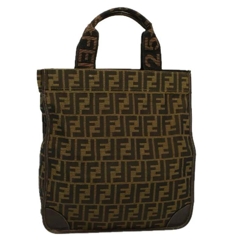 FENDI Tote Bag Nylon Brown Black  58820