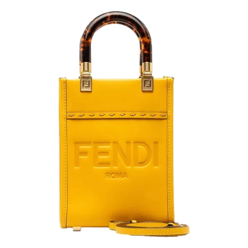 Fendi Sunshine Shopper Mimosa Yellow Small Handbag Crossbody Bag