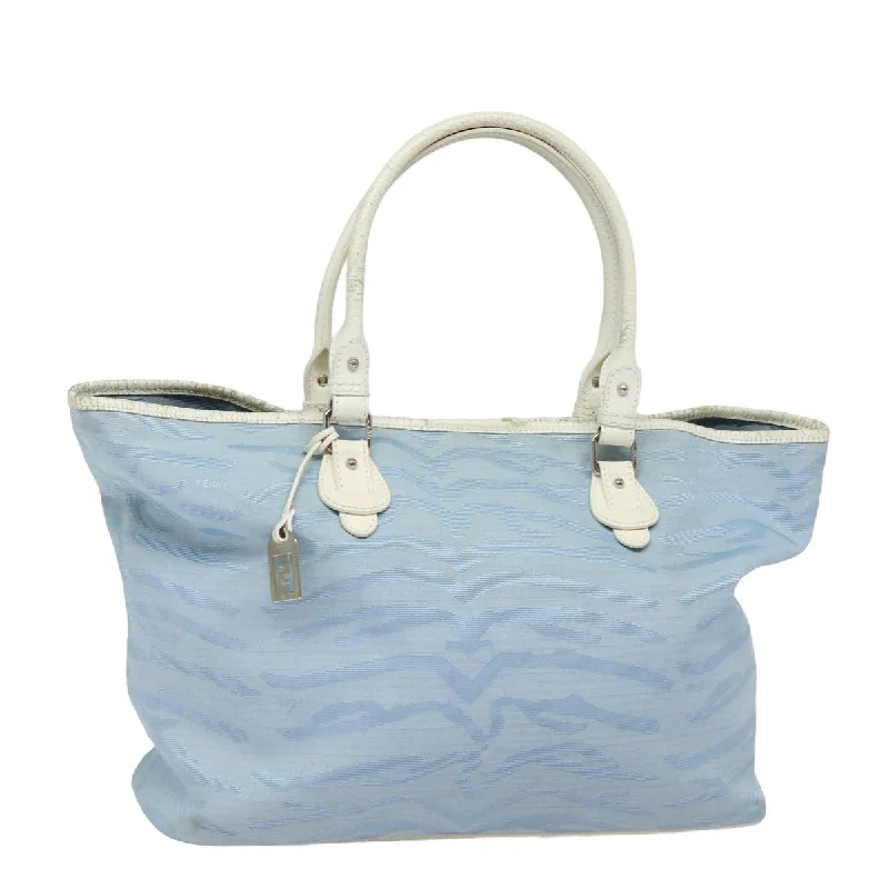 FENDI Tote Bag Canvas Light Blue 124290  77643