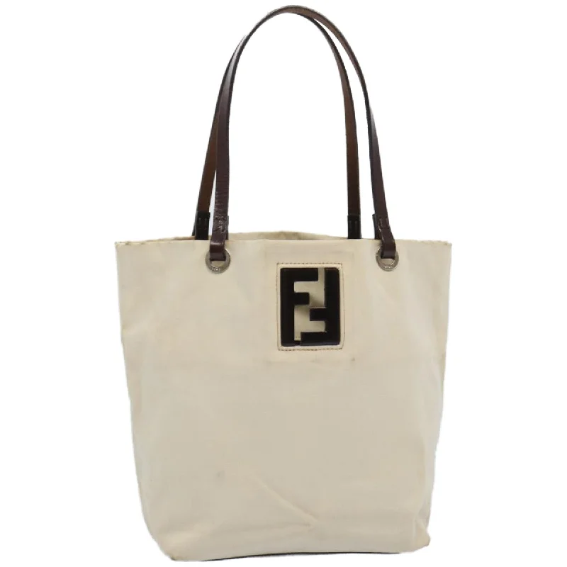 FENDI Tote Bag Canvas Beige  ti1558