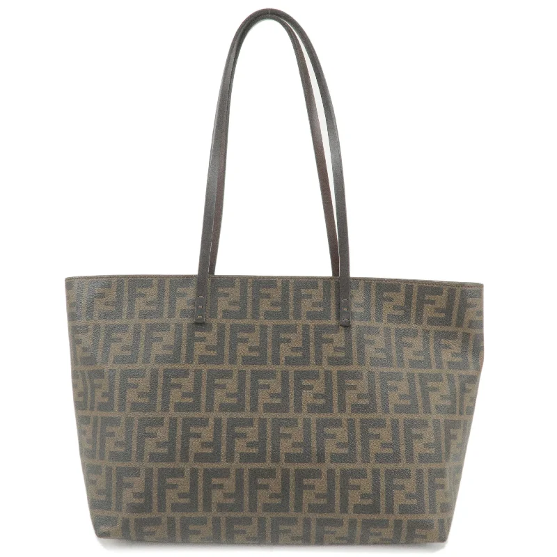 FENDI Zucca Print PVC Leather Tote Bag Khaki Black Brown 8BH198