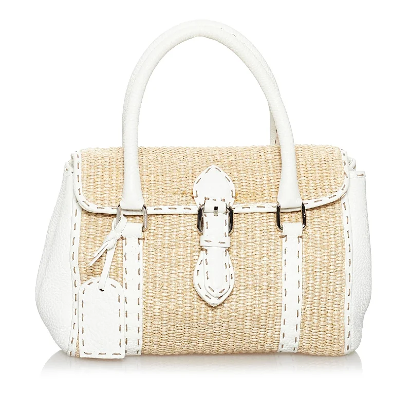 Fendi Selleria Linda Raffia Handbag (SHG-29727)