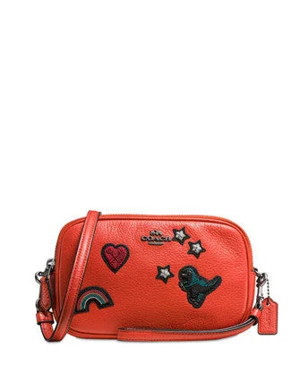 Coach Crossbody Clutch in Grain Leather with Souvenir Embroidery