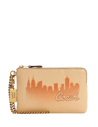 Coach X Jennifer Lopez Corner Zip Wristlet With Nyc Skyline