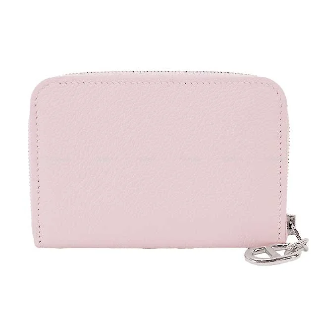 HERMES card holder Zip en go Compact Chaine D'ancre Mauve Pale Evercolor Silver HW Stamp B[EXCELLENT][Authentic]