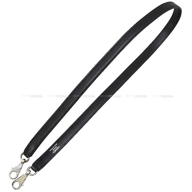 HERMES shoulder strap Bandouliere Kelly Bolide Noir (Black) Box Calf Silver HW[EXCELLENT][Authentic]