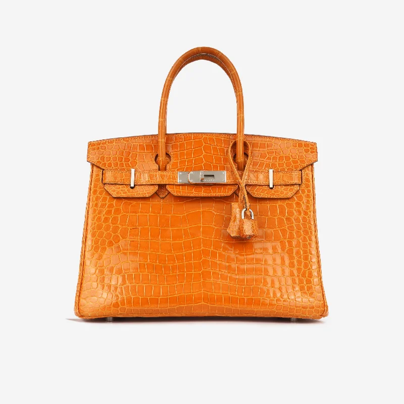 Hermes Birkin 30 - Orange Porosus Crocodile Lisse