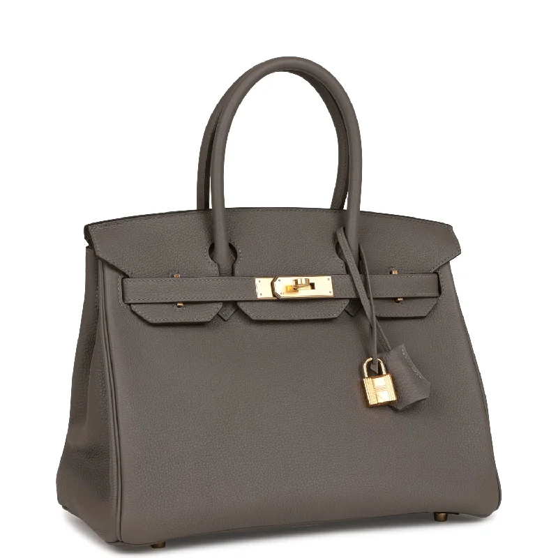 Hermes Birkin 30 Gris Meyer Togo Gold Hardware