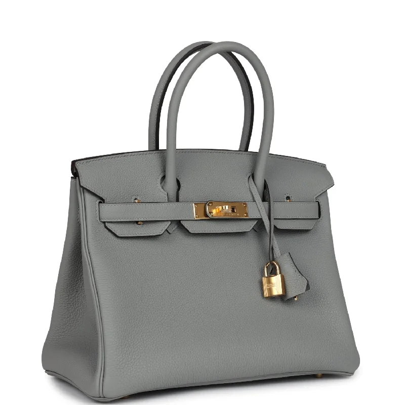 Hermes Birkin 30 Gris Mouette Togo Gold Hardware