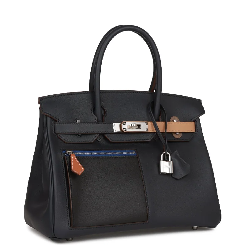 Hermes Colormatic Birkin 30 Caban, Black and Chai Swift Palladium Hardware