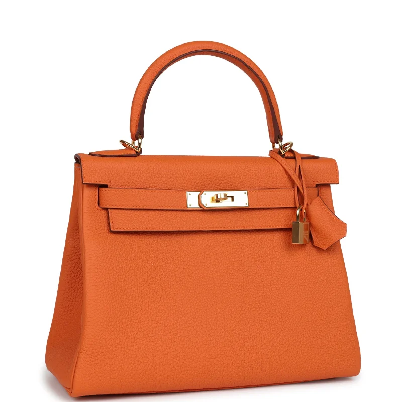 Hermes Kelly Retourne 28 Orange Togo Gold Hardware