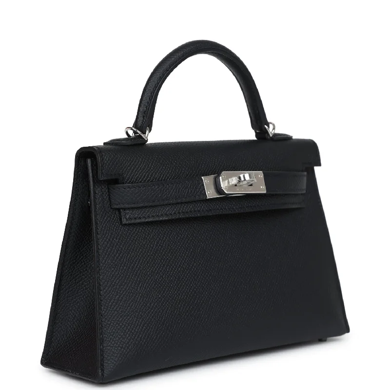 Hermes Kelly Sellier 20 Black Epsom Palladium Hardware