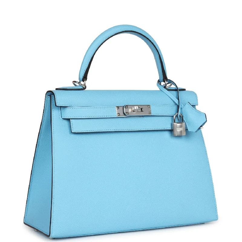 Hermes Kelly Sellier 28 Bleu Celeste Epsom Gold Hardware