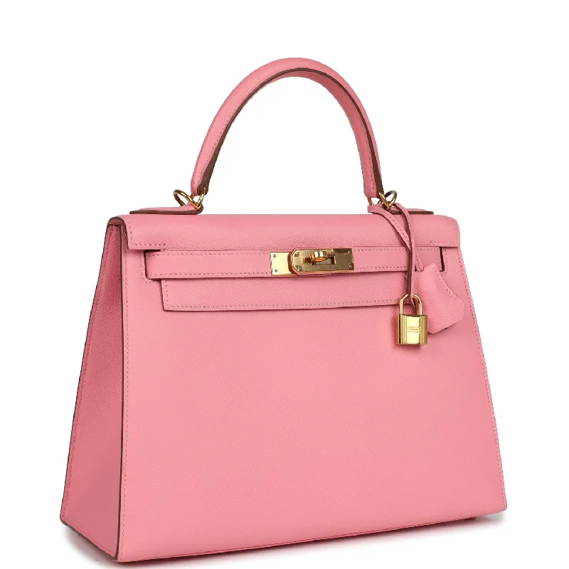 Hermes Kelly Sellier 28 Rose Confetti Epsom Gold Hardware