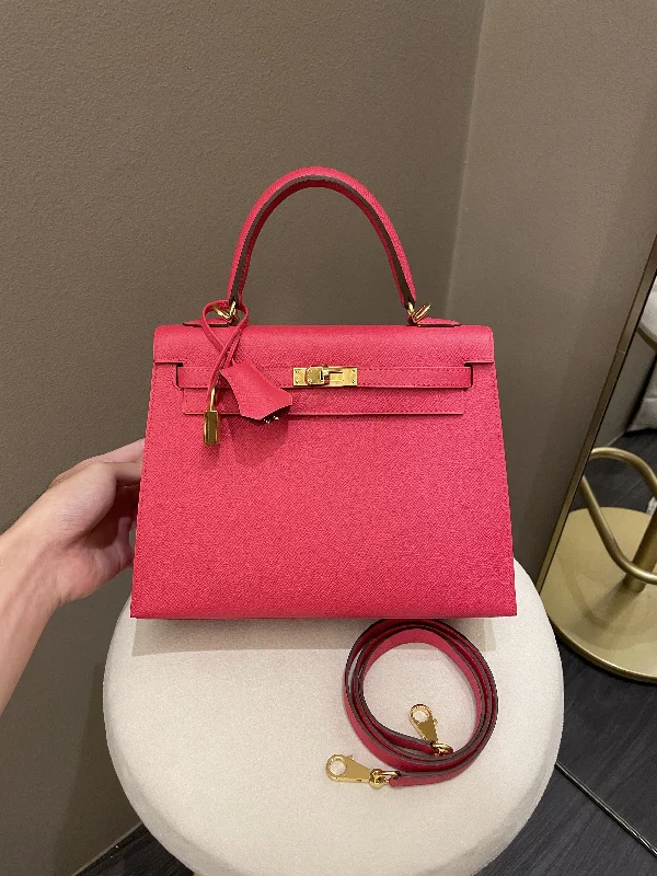 Hermes Kelly Sellier 25 Rose Extreme Epsom