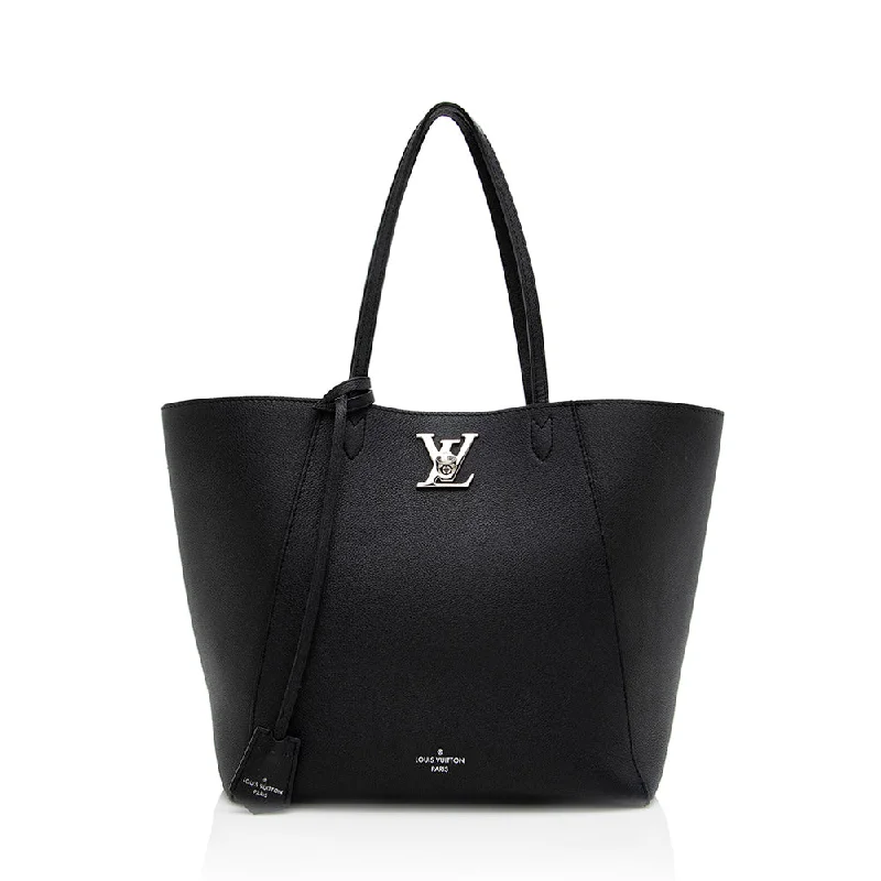 Louis Vuitton Calfskin Lockme Cabas Tote (SHF-18506)