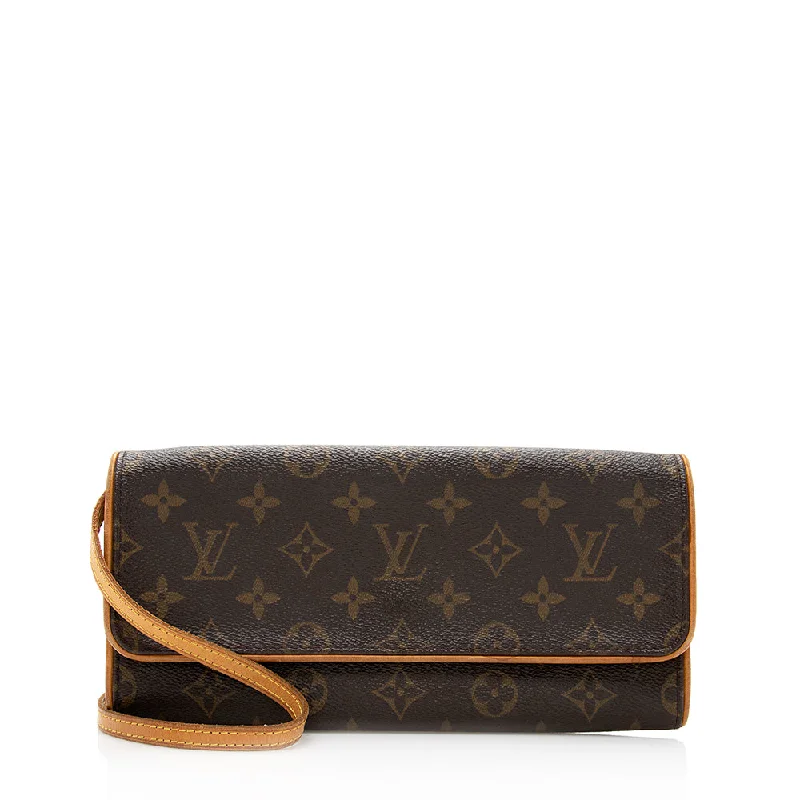 Louis Vuitton Monogram Canvas Pochette Twin GM Shoulder Bag (SHF-19243)