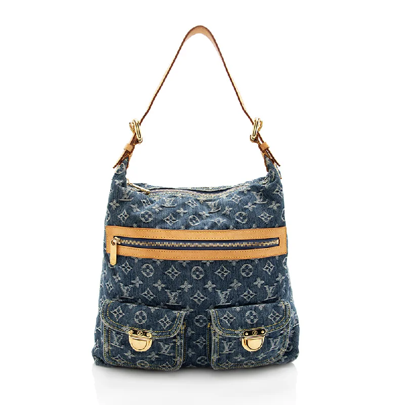 Louis Vuitton Monogram Denim Baggy GM Shoulder Bag (SHF-18206)