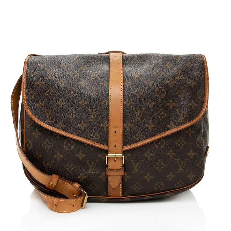 Louis Vuitton Vintage Monogram Canvas Saumur 35 Messenger Bag (SHF-18385)