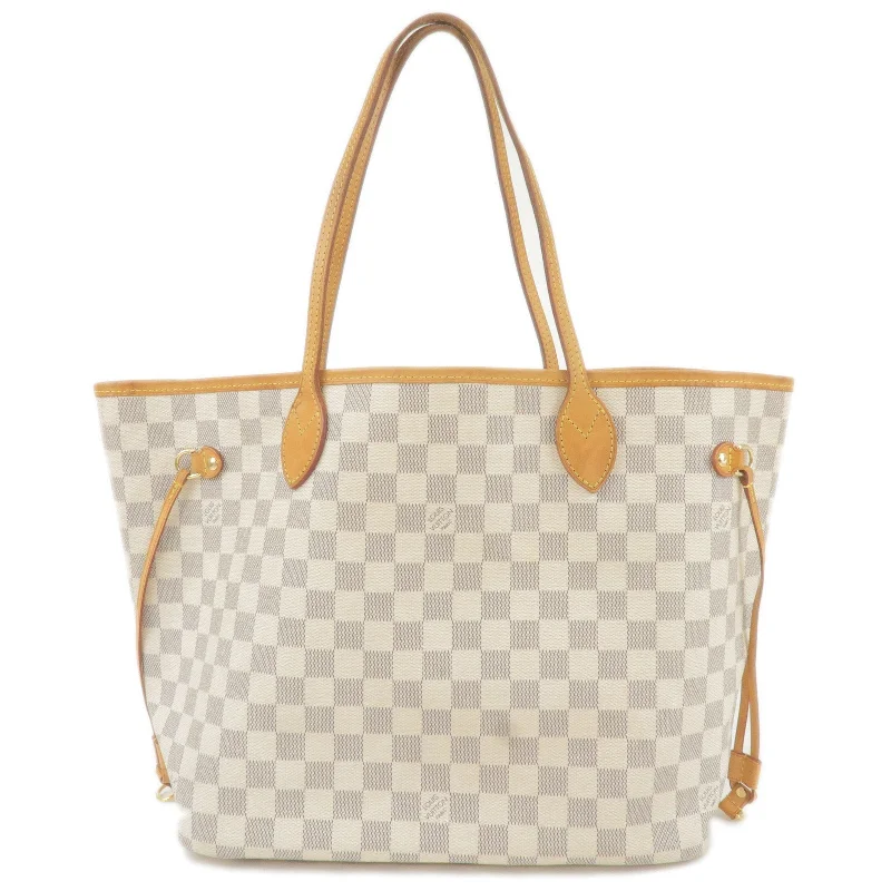 Louis Vuitton Damier Azur Neverfull MM Tote Bag Hand Bag N51107