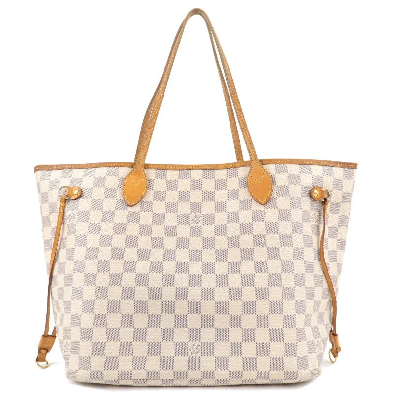 Louis Vuitton Damier Azur Neverfull MM Tote Bag Hand Bag N51107