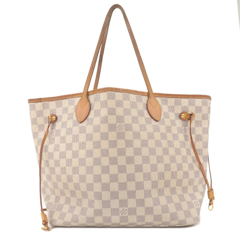 Louis Vuitton Damier Azur Neverfull MM Tote Bag Hand Bag N51107