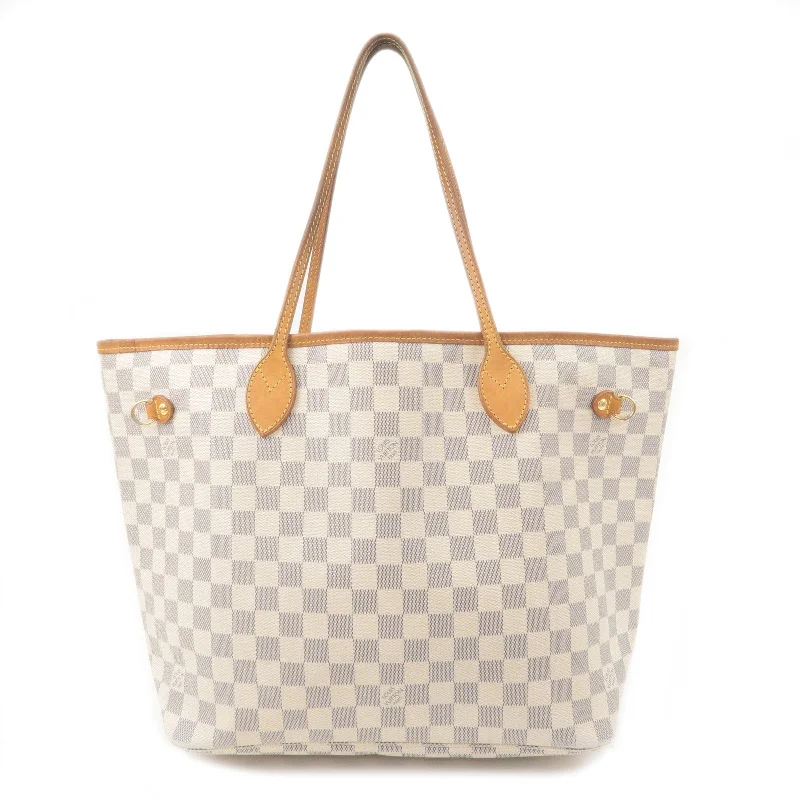 Louis Vuitton Damier Azur Neverfull MM Tote Bag Hand Bag N51107