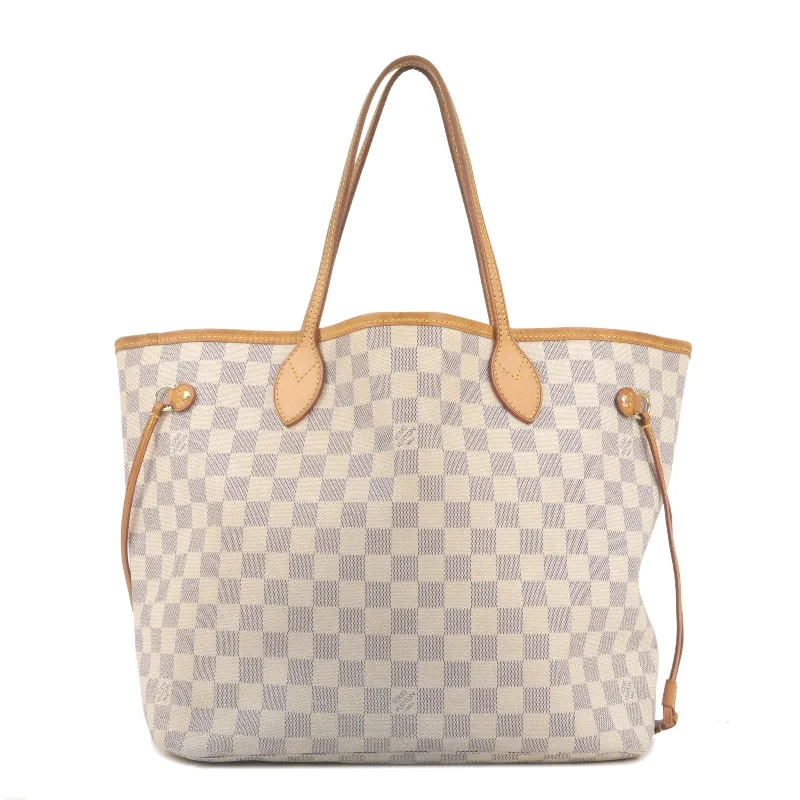 Louis Vuitton Damier Azur Neverfull MM Tote Bag Hand Bag N51107