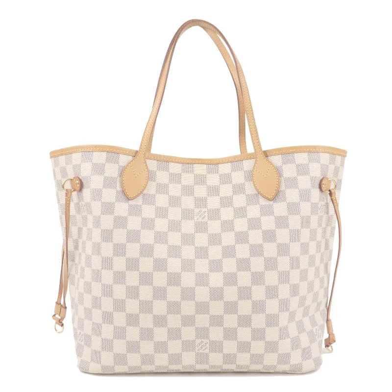 Louis Vuitton Damier Azur Neverfull MM Tote Bag Hand Bag N51107