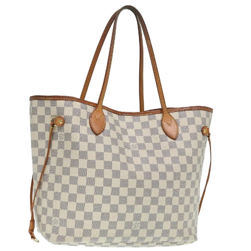 LOUIS VUITTON Damier Azur Neverfull MM Tote Bag N41605 LV Auth 88508