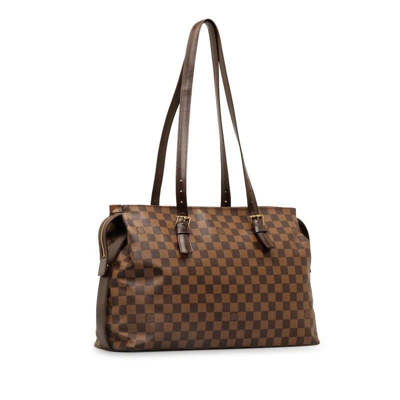 Louis Vuitton Damier Chelsea Tote Bag N51119 Brown PVC Leather  Louis Vuitton