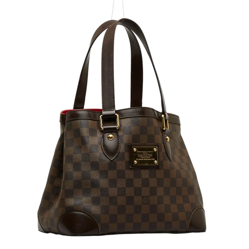 LOUIS VUITTON Damier Ebene Hampstead PM Tote Bag N51205 Brown PVC Leather Women's