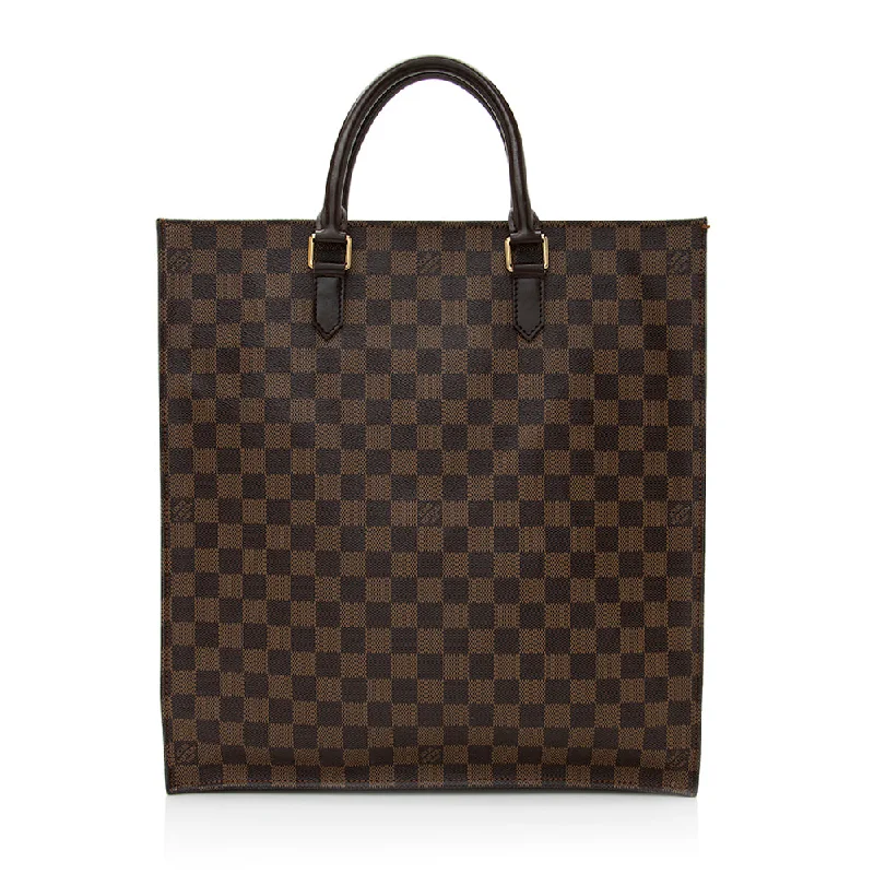 Louis Vuitton Damier Ebene Sac Plat Tote (SHF-20478)