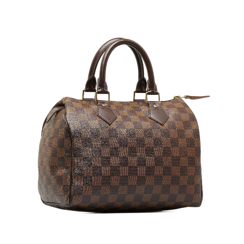 LOUIS VUITTON Damier Ebene Speedy 25 Boston Bag