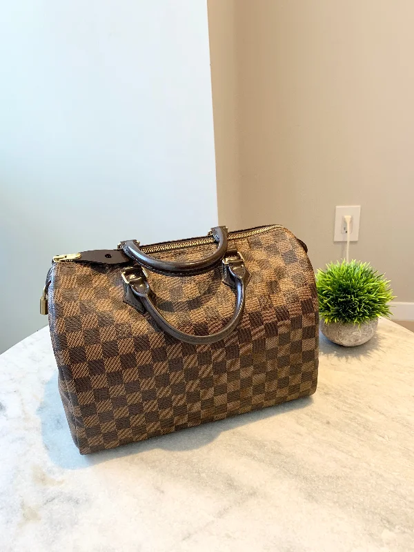 LOUIS VUITTON Damier Ebene Speedy 30 Satchel Bag