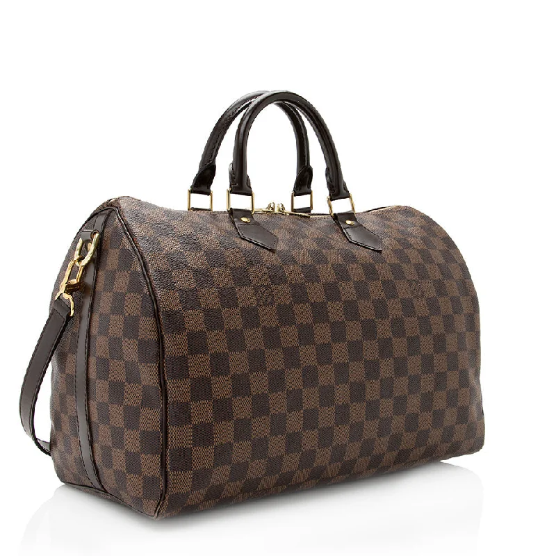 Louis Vuitton Damier Ebene Speedy Bandouliere 35 Satchel (SHF-20751)