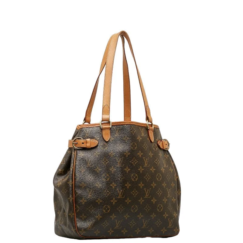 Louis Vuitton Monogram Batignol Vertical Shoulder Bag M51153 Brown PVC Leather Lady Louis Vuitton