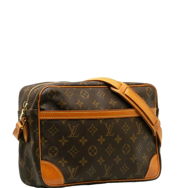 Louis Vuitton Monogram Trocadero 30 Slipper Shoulder Bag M51272 Brown PVC Leather Lady Louis Vuitton