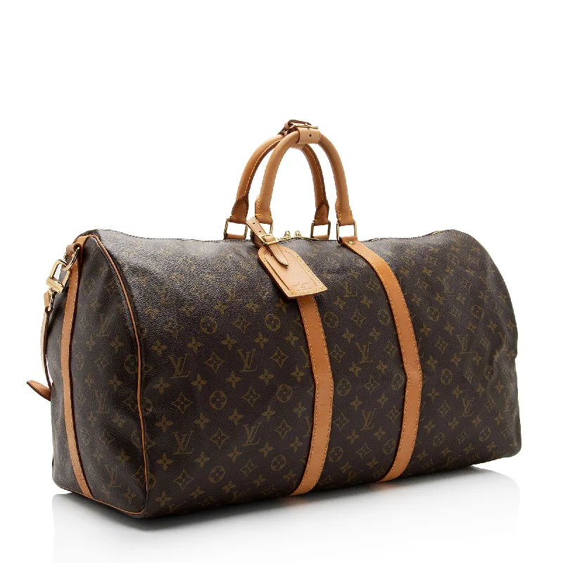 Louis Vuitton Vintage Monogram Canvas Keepall Bandouliere 55 Duffle Bag (SHF-KRqlod)