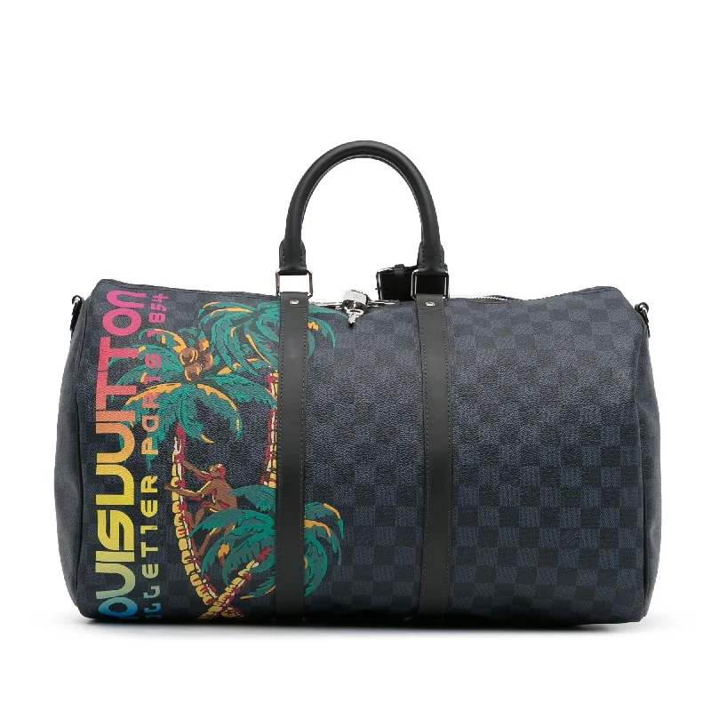 Louis Vuitton Damier Cobalt Jungle Keepall Bandouliere 45 (SHG-2y031t)