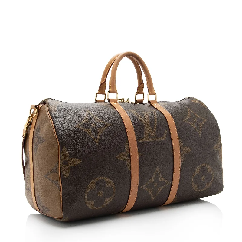 Louis Vuitton Giant Monogram Canvas Keepall Bandouliere 50 Duffle Bag (SHF-z5NZEC)