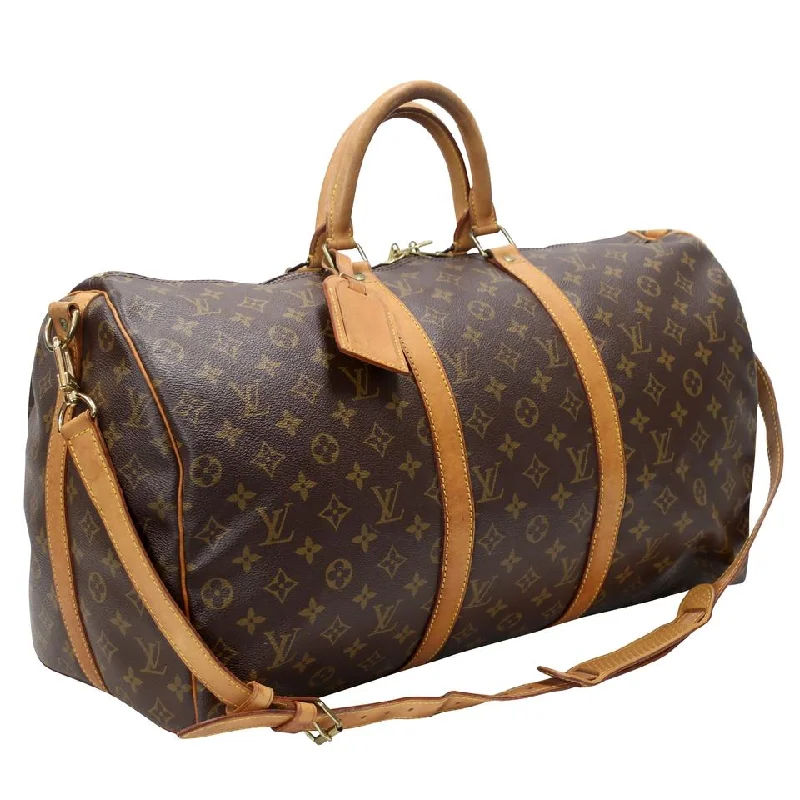 Louis Vuitton Keepall 50 Monogram Canvas Bandouliere Travel Bag LV-0829N-0001